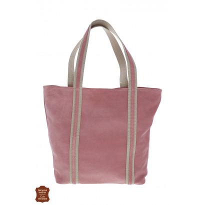 LISE, SAC SHOPPING DAIM DE COULEUR UNIE