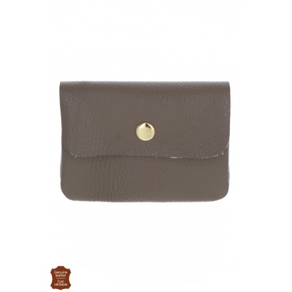 LEATHER PURSE IN SOLID COLOR