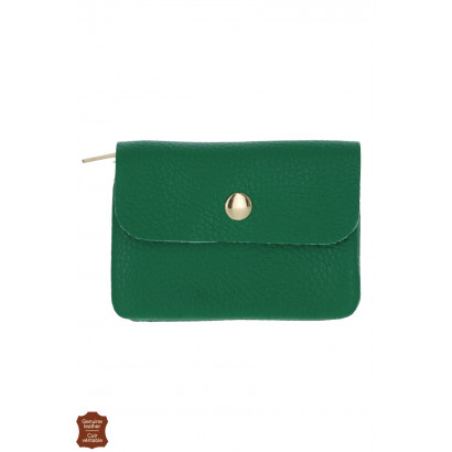 LEATHER PURSE IN SOLID COLOR