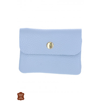 LEATHER PURSE IN SOLID COLOR