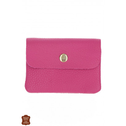 LEATHER PURSE IN SOLID COLOR