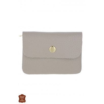 LEATHER PURSE IN SOLID COLOR