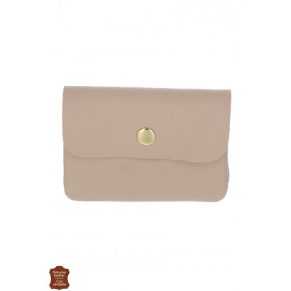 LEATHER PURSE IN SOLID COLOR