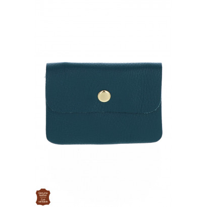 LEATHER PURSE IN SOLID COLOR