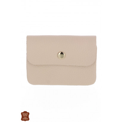 LEATHER PURSE IN SOLID COLOR