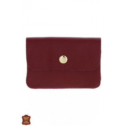 LEATHER PURSE IN SOLID COLOR