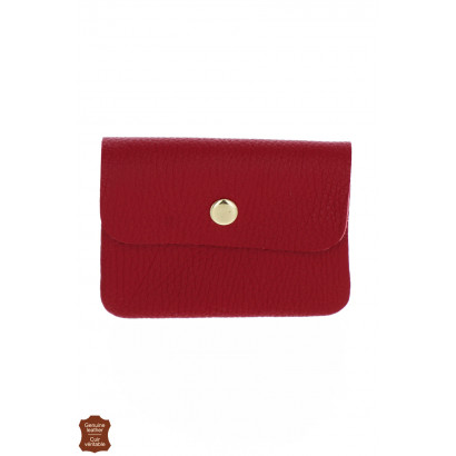 LEATHER PURSE IN SOLID COLOR