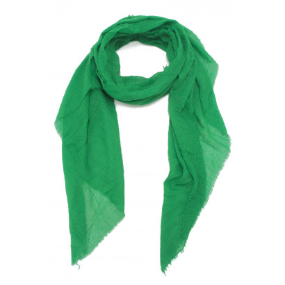 FOULARD COULEUR UNIE AVEC FRANGES