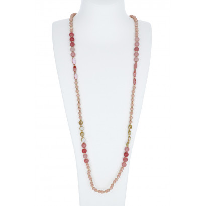 LONG NECKLACE WITH MULTI STONES & BEADS