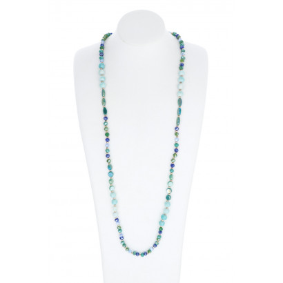 LONG NECKLACE WITH MULTI STONES & BEADS