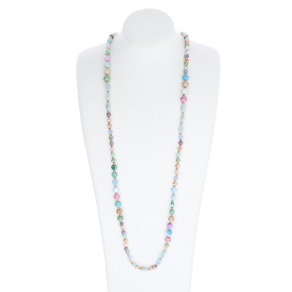 LONG NECKLACE WITH MULTI STONES & BEADS