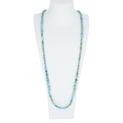 LONG NECKLACE WITH MULTI STONES & BEADS