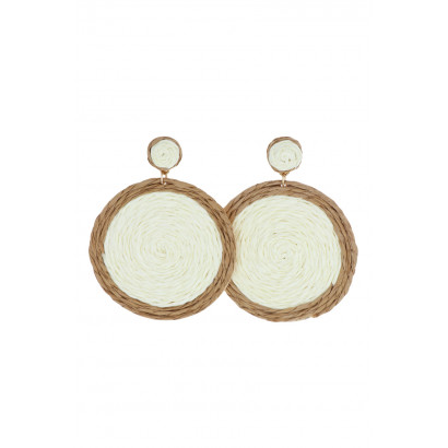 EARRINGS ROUND SHAPE WITH RAFFIA