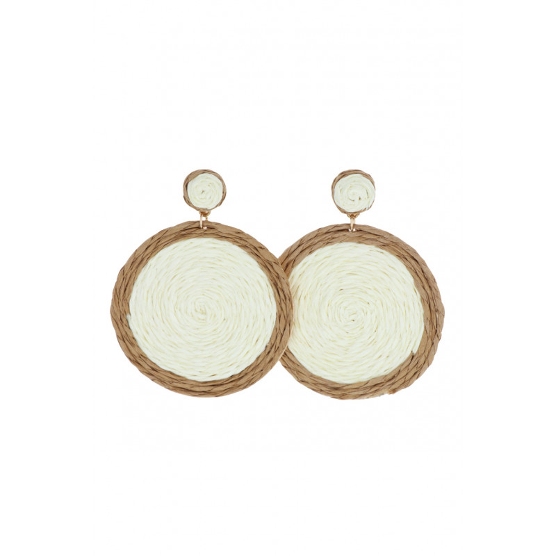 EARRINGS ROUND SHAPE WITH RAFFIA