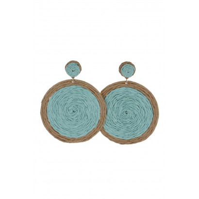 EARRINGS ROUND SHAPE WITH RAFFIA