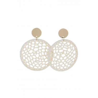 EARRINGS ROUND SHAPE WITH RAFFIA