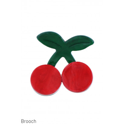 BROCHE AVEC FRUITS, CERISES