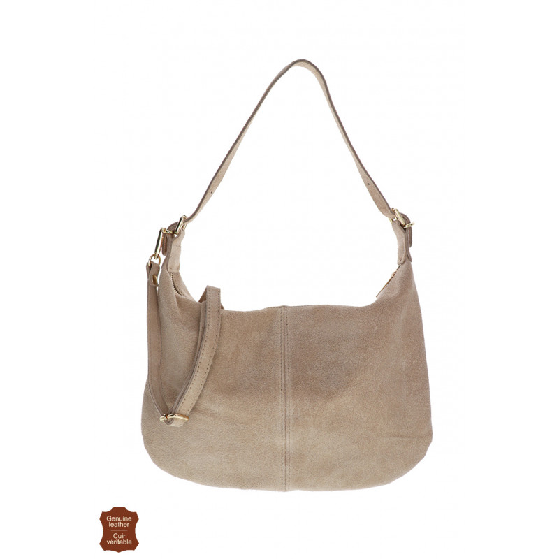 LISE, SAC SHOPPING DAIM DE COULEUR UNIE