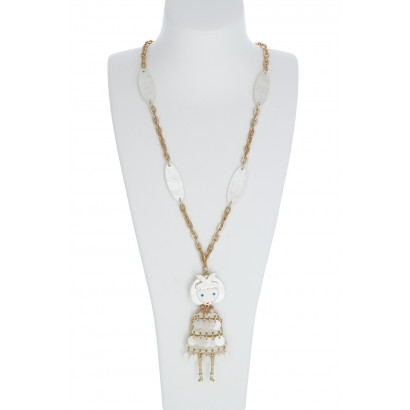 LONG COLLIER AVEC POUPEE EN RÉSINE SUR PENDENTIF