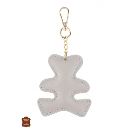 KEYRING WITH TEDDY BEAR SHAPE IN LEATHER