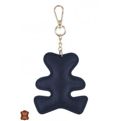 KEYRING WITH TEDDY BEAR SHAPE IN LEATHER