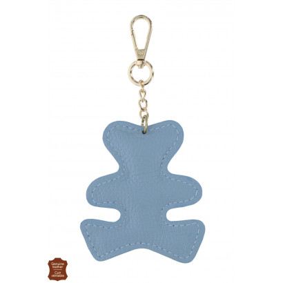 KEYRING WITH TEDDY BEAR SHAPE IN LEATHER