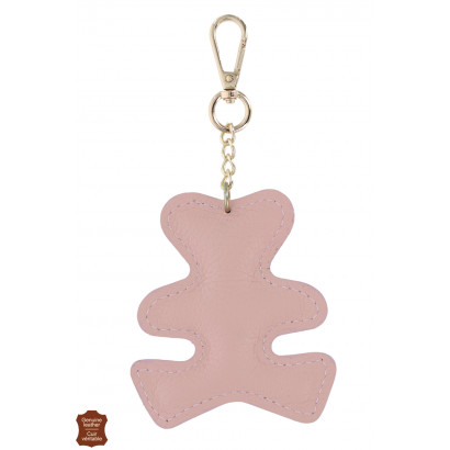 KEYRING WITH TEDDY BEAR SHAPE IN LEATHER