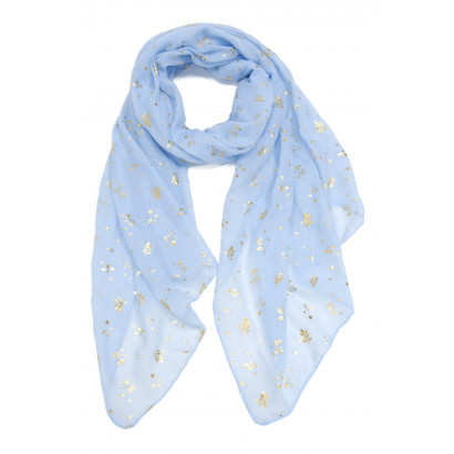 FOULARD AVEC FLEURS AVEC DESSIN METALISE