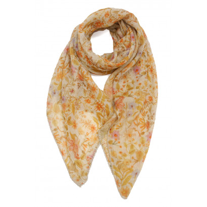 FOULARD PLISSÉ IMPRESSION FLEURS