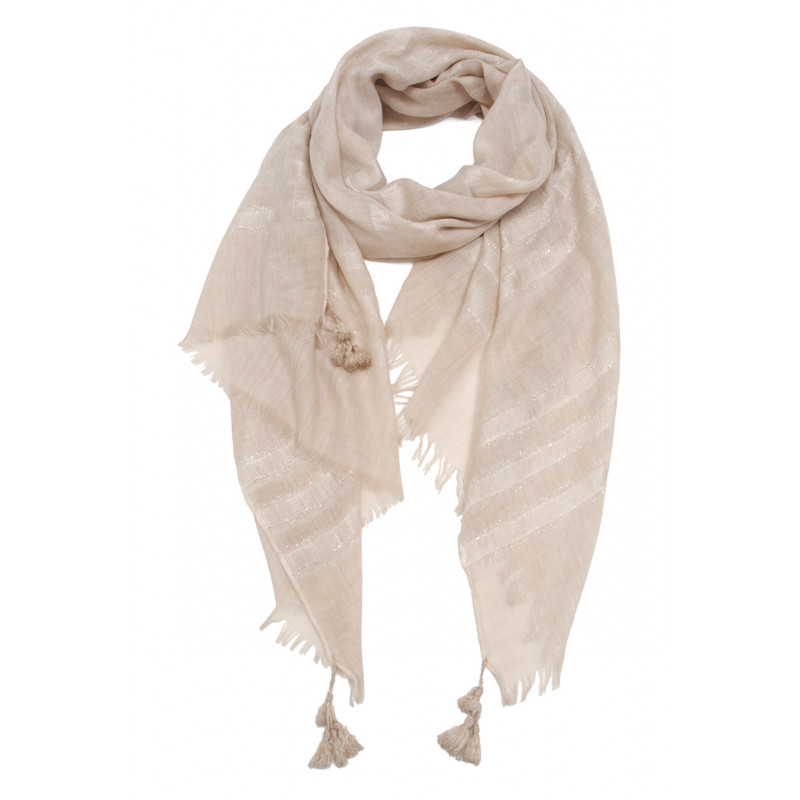 SCARF SOLID COLOR WITH STRIPES WITH LUREX