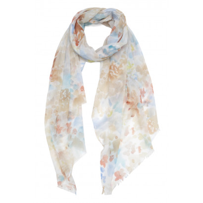 SCARF PRINTED FLOWERS AND...