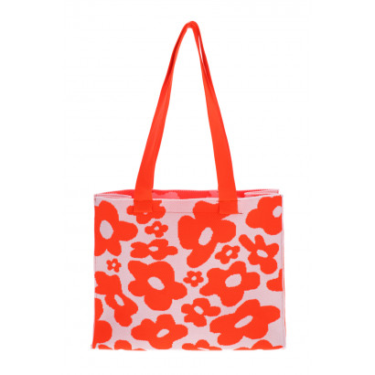 SHOPPING BAG WITH FLOWERS  PATTERN