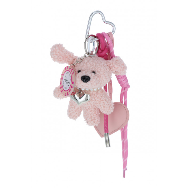 KEYRING WITH TEDDY BEAR, HEART, TOKEN AND TASSEL