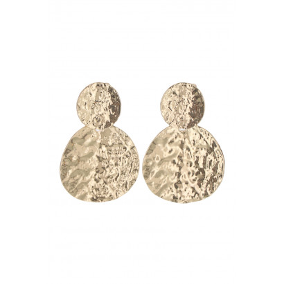 BOUCLES D'OREILLES METAL MARTELE FORME RONDE