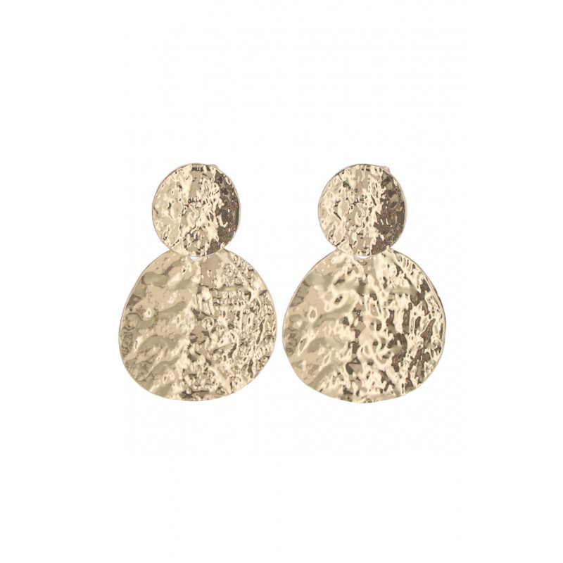 EARRINGS ROUND SHAPE HAMMERED METAL