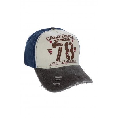 CAP FOR MEN IN DENIM WITH PRINT CALIFORNIA 78