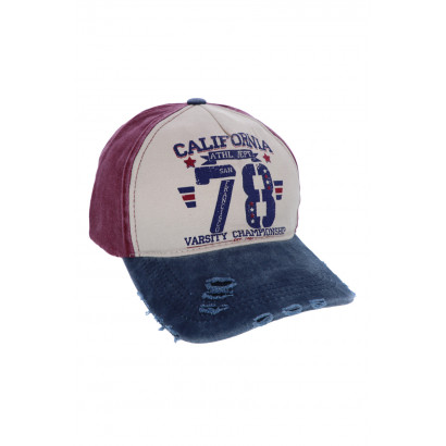 CAP FOR MEN IN DENIM WITH PRINT CALIFORNIA 78