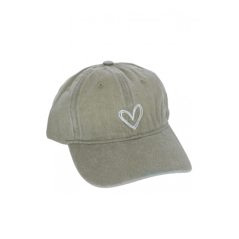 JEANS CAP EENVOUDIGE KLEUR MET HARTJE