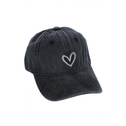 JEANS CAP EENVOUDIGE KLEUR MET HARTJE