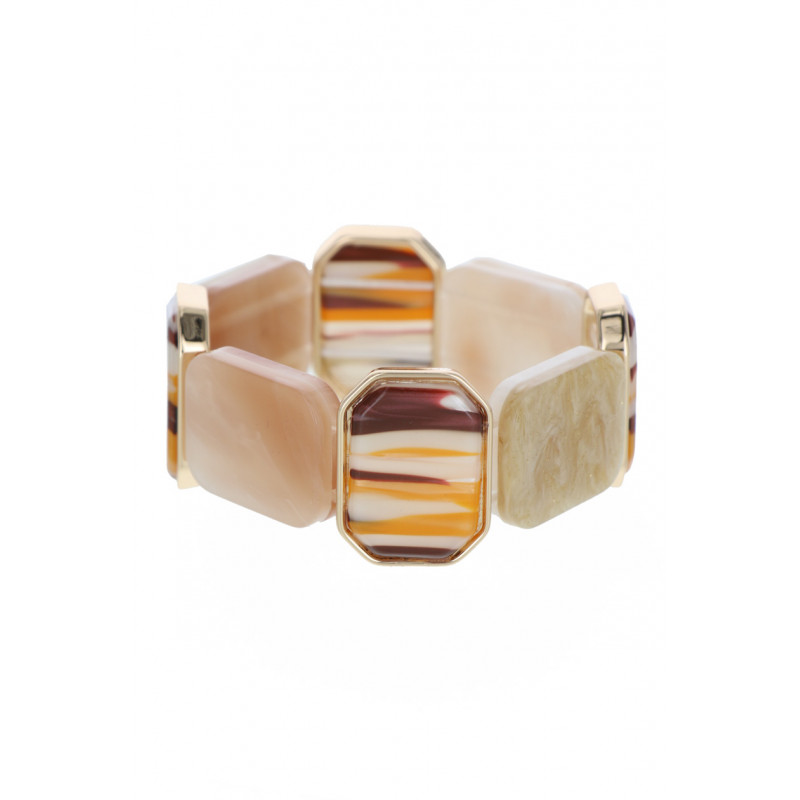 ELASTIC BRACELET WITH RECTANGULAR RESIN