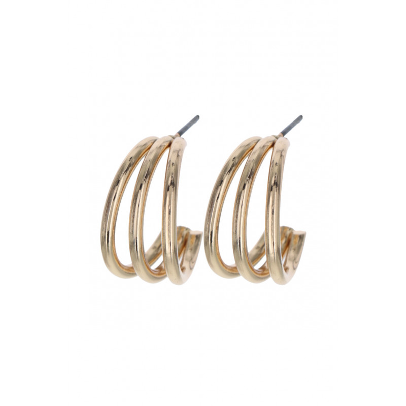 EARRINGS GEOMETRIC SHAPE, 3 RINGS METAL