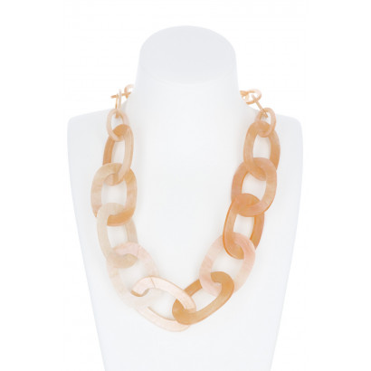 RESINE LINK NECKLACE WITH MARBLE EFFECT, GLITTERS