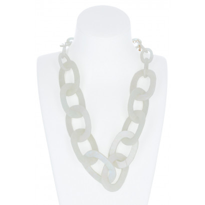 RESINE LINK NECKLACE WITH MARBLE EFFECT, GLITTERS