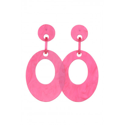 EARRINGS OVAL SHAPE RESIN WITH MARBLE EFFECT