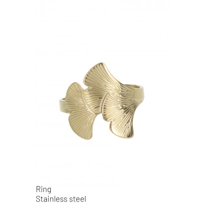 RING STAINLESS STEEL WITH  LEAVES