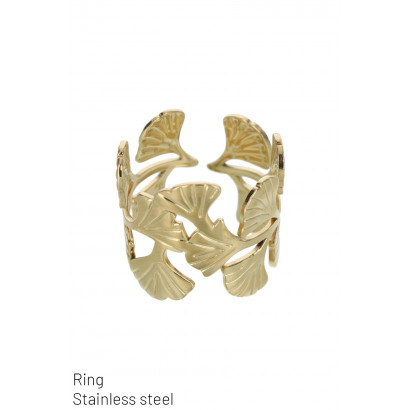 RING STAINLESS STEEL WITH  LEAVES