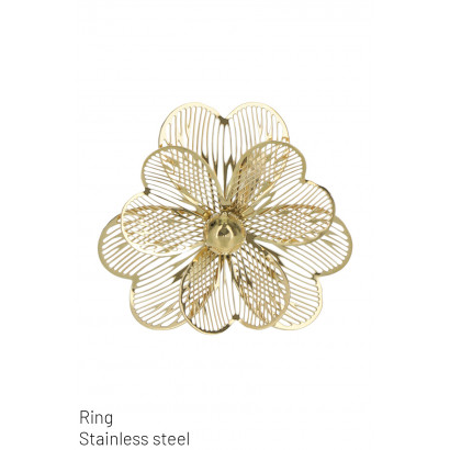 RING STAINLESS STEEL WITH FLOWERS FILIGREE