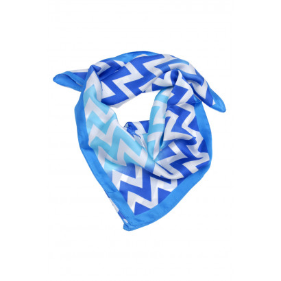 SQUARE POLYSILK SCARF WITH ZIGZAG PATTERN