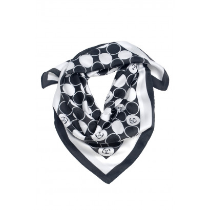 SQUARE POLYSILK SCARF WITH GEOMETRIC PATTERN