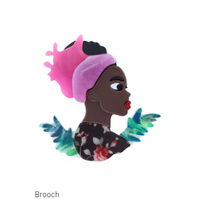 BROOCH WITH AFRICAN LADY STYLE